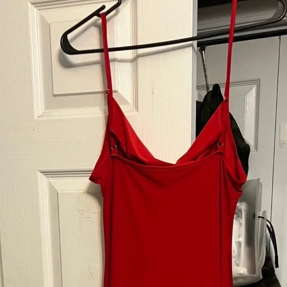 bebe Striking Red Midi Dress - Picture 3 of 4